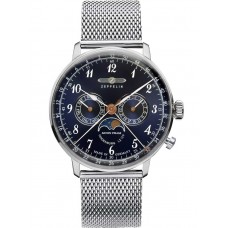 Zeppelin 7036M-3 Hindenburg LZ129 men`s watch moon phase 40mm 3ATM